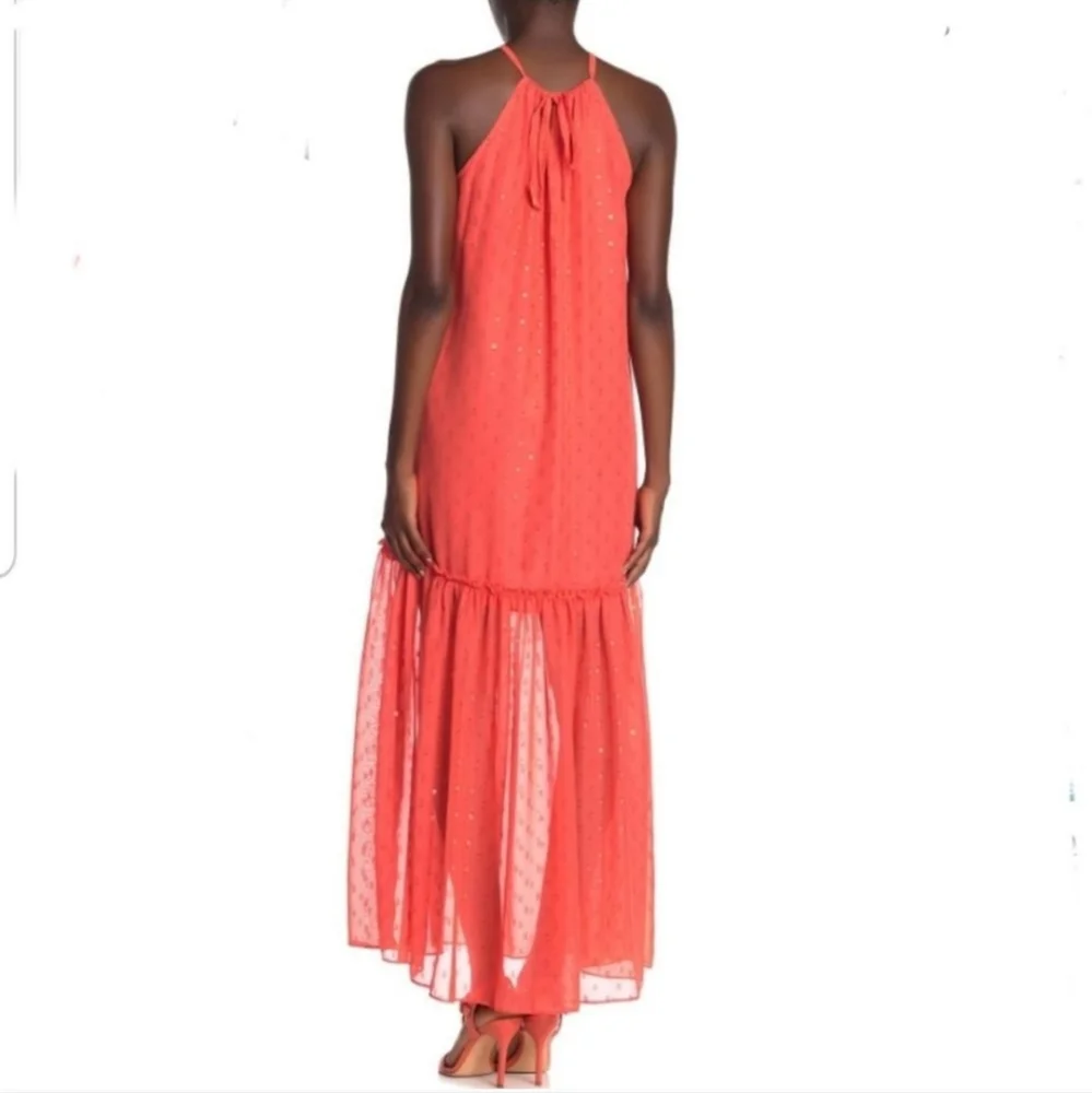 Trina Turk Cloverdale Halter Maxi Orange Dress - Picture 2 of 2